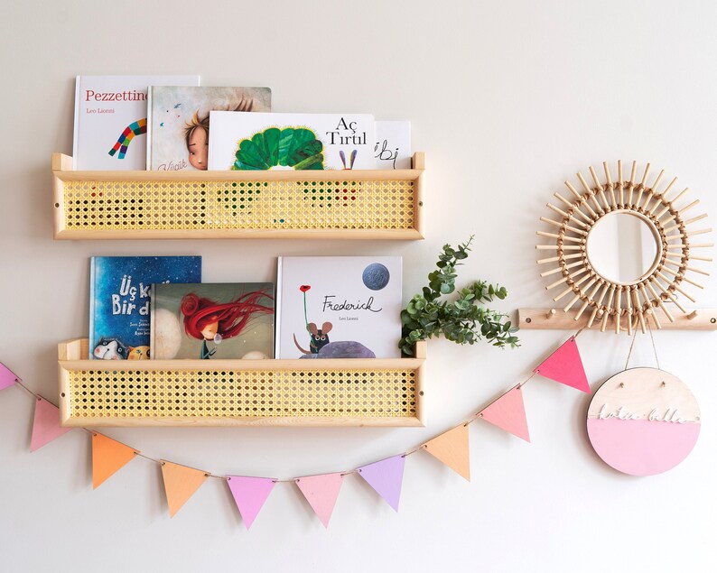 Nursery Room Floating Wall Shelf Montessori Kids Bookshelf Etsy