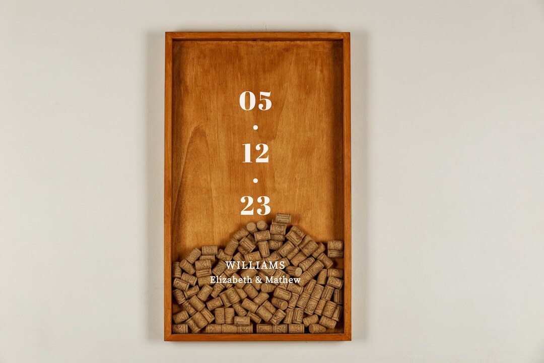 Rustic Wine Cork Box Wine Lover Gift Home Bar Decor Wine Etsy