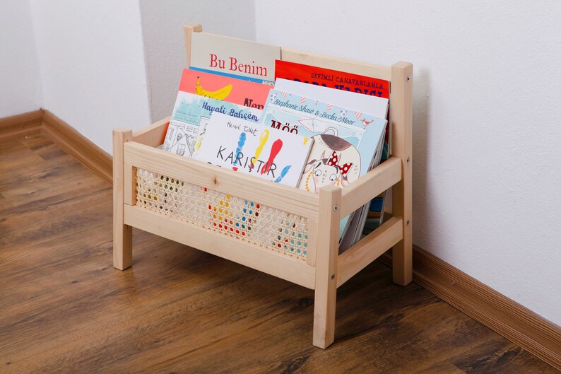 Montessori Kids Bookshelf - Kids Room Book Storage - Children's Bookcase - Kids Decor Furniture - Nursery Room Shelves - Toddler Bookshelf