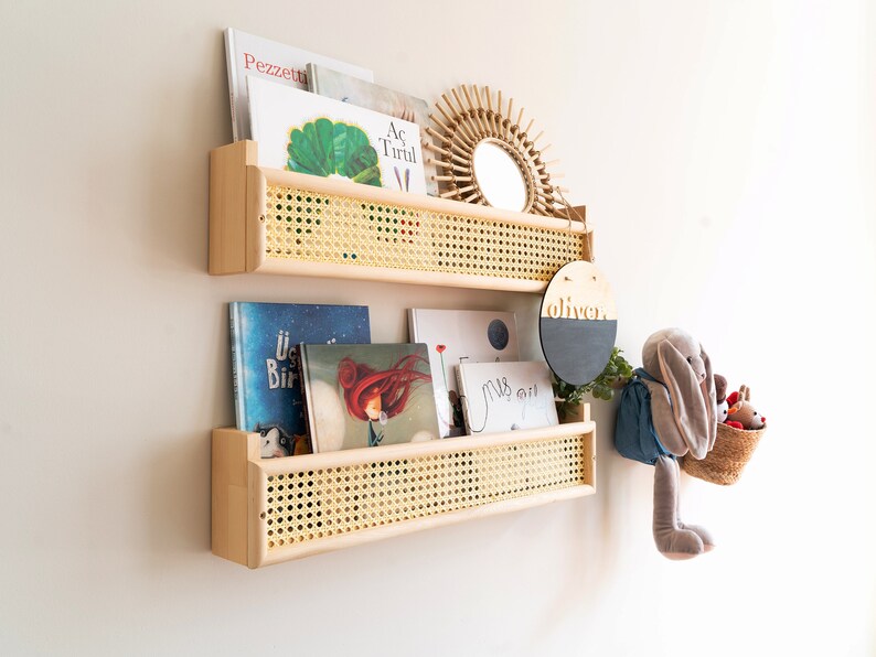 Nursery Room Floating Wall Shelf Montessori Kids Bookshelf Etsy