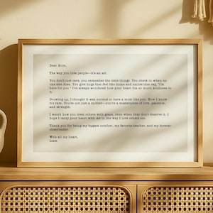 Arte de letras personalizado para mamá, impresión personalizada, regalo sentimental para mamá en papel, regalo de cumpleaños para abuela, regalo de Navidad.