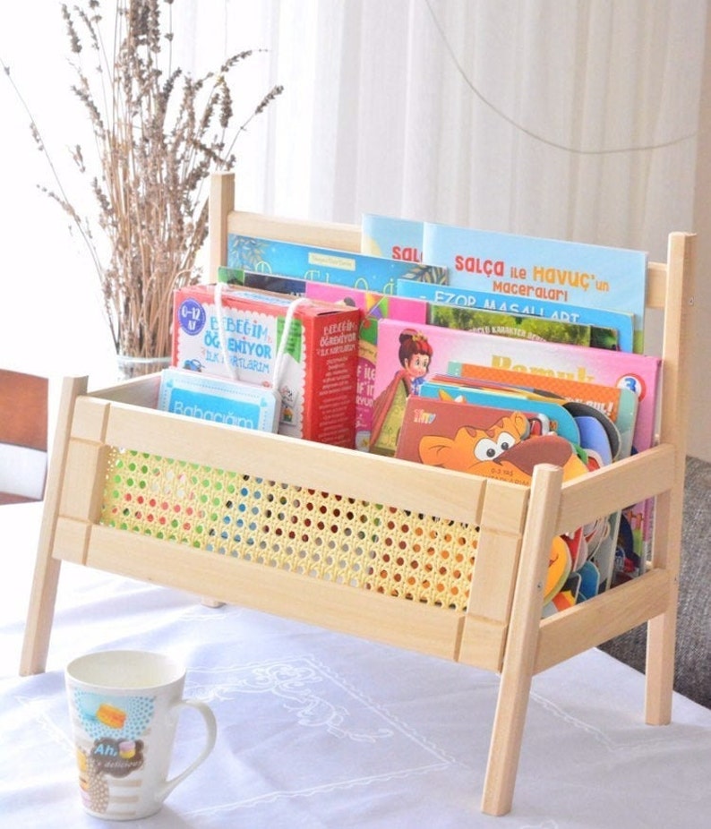 Montessori Kids Bookshelf Kids Room Book Storage Etsy