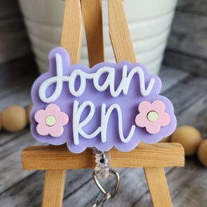Custom RN Badge Reel, Personalized Nurse Badge Holder, Custom Name Badge, Retractable ID, Nursing Gift, Cute Badge Reel