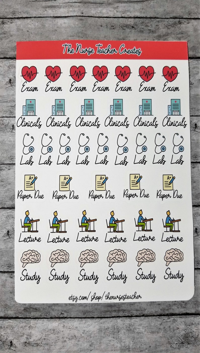 Nursing School Planner Sticker / Nursing Student Stickers / Etsy