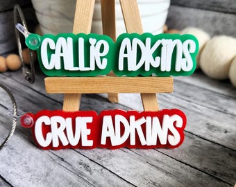Personalized Acrylic Name Keychain, Backpack Tag