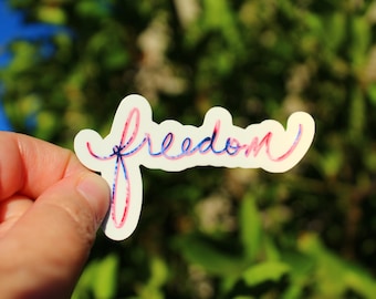 Freedom Sticker Tie Dye for Patriotic Trump 2024 Conservative Republican Maga America Femininity laptop water bottle notebook red white blue