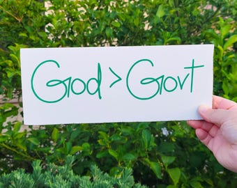God > Govt Decal Bumper Sticker for Charlie Kirk