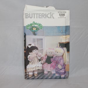 Butterick Cabbage Patch Kids Clothes Pattern 5200 with Iron-On Decals