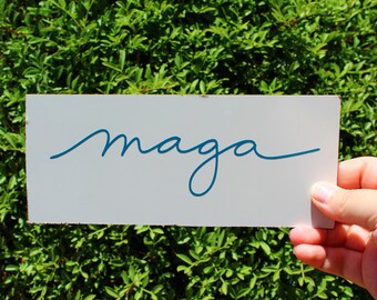 MAGA Cursive Decal, Bumper Sticker, Make America Great Again, Trump, Conservative, Republican, Patriot,  Car, Laptop, Water Bottle, Planner
