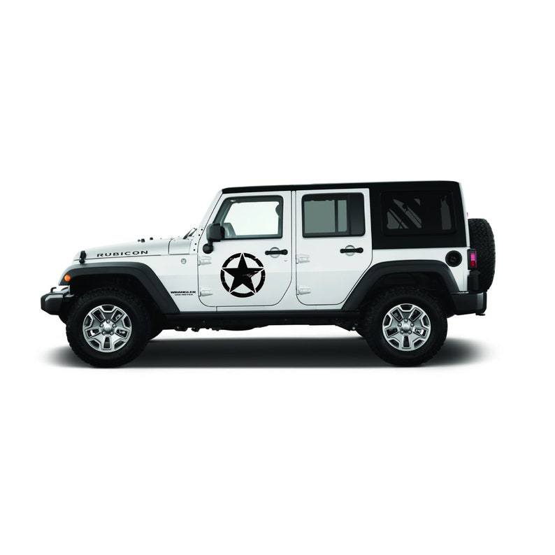Army Star Distressed Decal fits Jeep Large 20" Vinyl