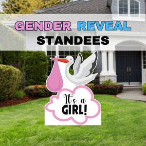 Gender Reveal Yard Sign, Stork standee, Boy or Girl