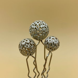 Bridal jewelry - silver hairpin - filigree hair jewelry - hair jewelry with a diameter of 14 mm - traditional hairpin - traditional costume club