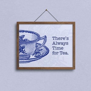 Charlotte, TIME FOR TEA | Vintage Kitchen Retro Printable Art | Instant Digital Download | Funny Farmhouse, Country Home & Living Wall Decor