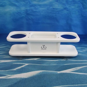 APF Marine Double Beverage Cup Holder w Storage Box Catch All