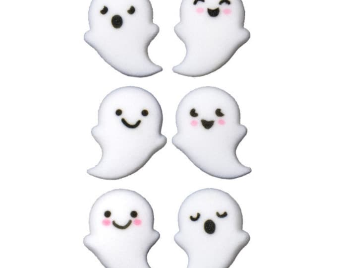 Edible Ghost Cupcake Toppers, Halloween Party, Sugar Cake Topper 12