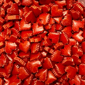 Sprinkles - Edible Red Pixel Shaped Heart,  Cake Decorating, Cupcake Decorating, Sprinkle Mix, Baking, Cookie Sprinkles