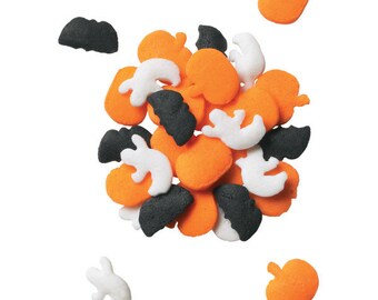 Halloween Sprinkles, Halloween Quins, Edible Ghost, Pumpkin, Bat, Cake, Cupcake, Cookies, Donut, Cake Pop Decorations