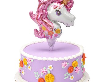 Unicorn Balloon Cake Topper! New!  Inflatable, Birthday Party, Cake Decorating