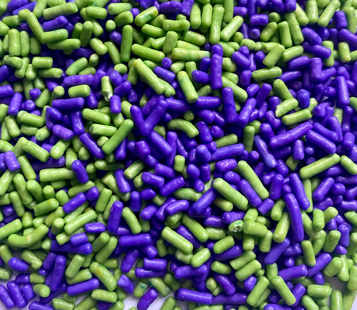 Sprinkles Purple and Green Edible Decorations Cake Etsy