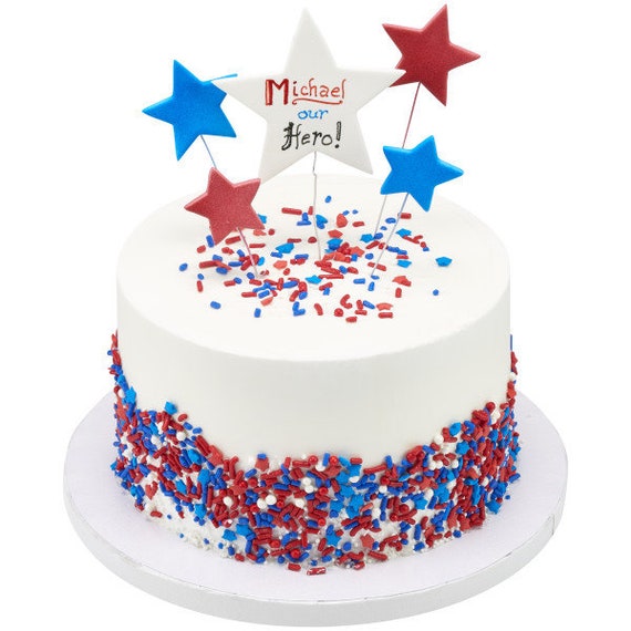 Memorial Day Sprinkles - Patriotic Star Sprinkles 10 Ounce - Fourth of July  - Red White and Blue Sprinkles for Cake Decorating