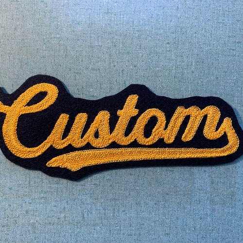 Custom Chenille Script Name Letterman Jacket Patch MADE IN USA - Etsy