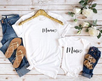 Mama and Mini Tshirts - Mama and Mini - Girl mom - Custom Tshirt - Mama and Me - Mommy Daughter Sets - Mother and Daughter Shirt - Boy mom