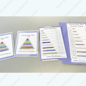 Montessori Short Colored Bead Stair Printable Work Extension