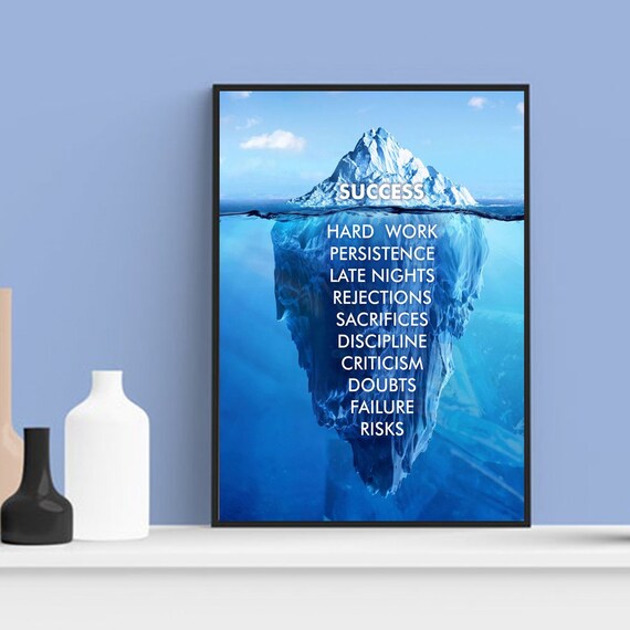 Success Iceberg Poster Quotes Poster Gift Poster Wall Art Etsy