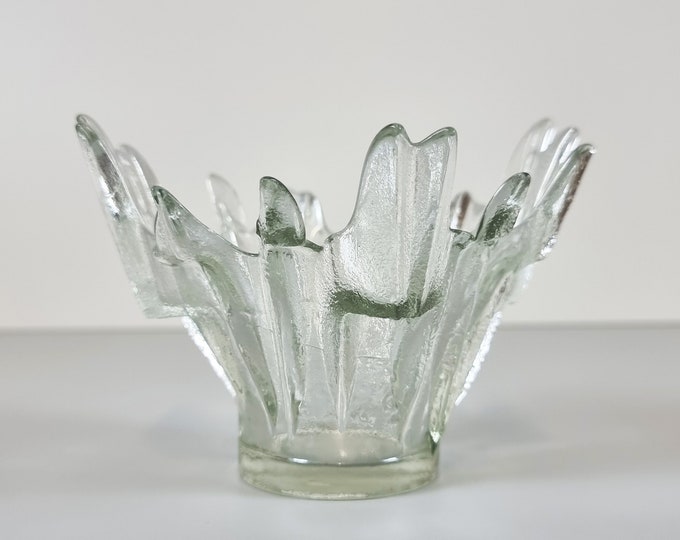Space Age Design - Vintage HUMPPILA Northern Lights Glass Centerpiece - Vintage Chic Decor - Designed By Tauno Wirkkala - Finland, 1970s.