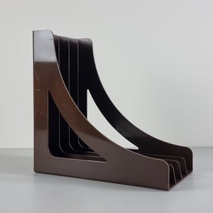 Vintage 1970s Brown Plastic Vinyl Records Holder By Wittner.