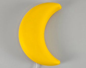 Contemporary Design - Vintage IKEA Smila Mane Yellow Plastic Moon Wall Lamp - Designed By Anna Efverlund & Mikael Warnhammar, 1995.