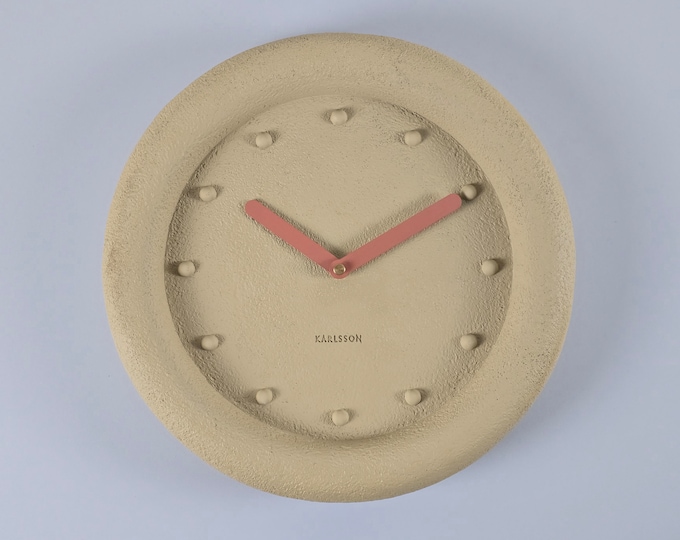 New In Box - Contemporary Design - KARLSSON Petra Sand Brown Wall Clock - Designed by Ewald Winkelbauer, 2000s.