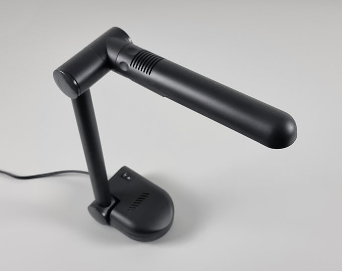 Postmodern Design - Vintage Black Plastic Flip Table Lamp - Retro Desk Lamps - Holland, 1980s.