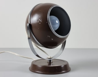 Diseño de la era espacial - Lámpara de pared vintage con forma de globo ocular ajustable en color marrón - Lámpara de pared moderna de mediados de siglo - Holanda, años 70.