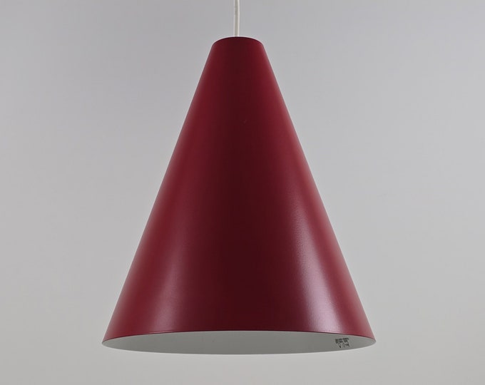 Mid Century Modern - Vintage IKEA 365+ Hotta 30 Red Metal Conical Pendant Lamp - Designed By A. Nilsson, H. Preutz, T. Eliasson, 2009.