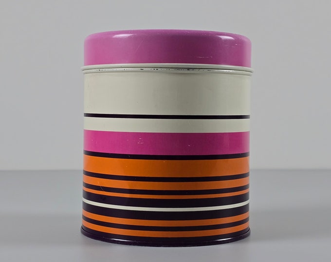 Space Age Design - Vintage LAURIDS LØNBORG Tin Container Jar - Vintage Home Décor - Designed By Dorthe Bruun Rasmussen - Denmark, 1960s.