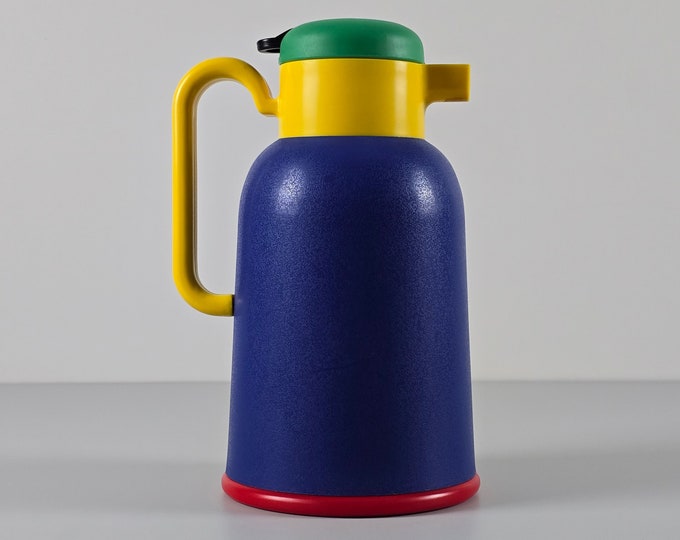 Postmodern Design - Vintage PHOENIX Vacuum Flask - Memphis Design Hot And Cold Thermal Carafe - Taiwan, 1980s.
