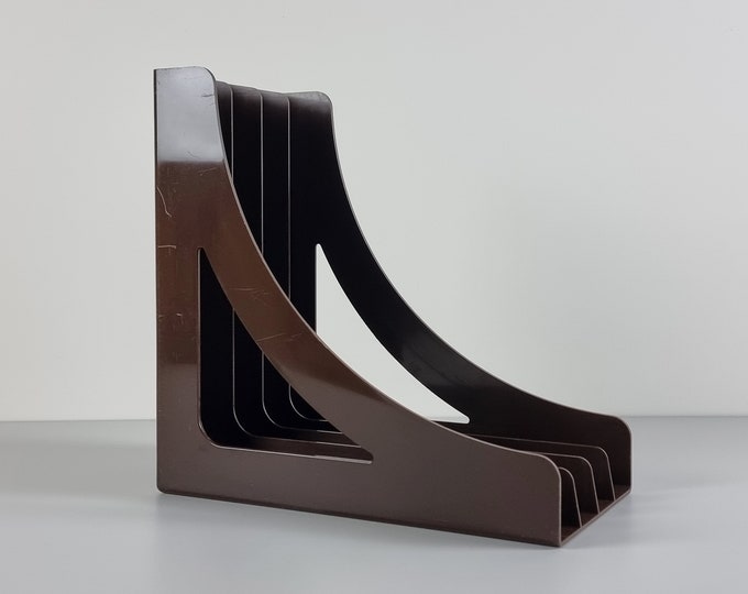 1970s Vintage WITTNER Brown Plastic Vinyl Records Holder, LPs Storage Rack —  Retro Home Decor & Accessories.