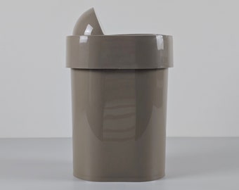 Space Age Design - Vintage GEDY Junior Taupe Plastic Waste Bin - Vintage Bathroom Accessories - Designed By Olaf Von Bohr, 1970s.