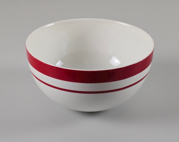 Space Age Design - Vintage LUNA Striped Ceramic Bowl, Serving Bowl, Salad Bowl - Vintage Home Decor - Holland, 1990s.