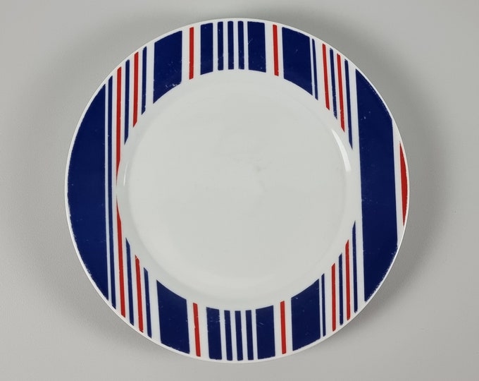 Contemporary Design - Set Of 6 Vintage L. DAKE EN Zn AMSTERDAM Ceramic Serving Plates - Retro Ceramic Dishes Set - Holland, 1990s.