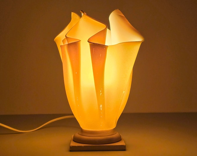 1990s Vintage GEORGIA JACOB Athena Folded Resin Table Lamp - Vintage French Accent Lights.