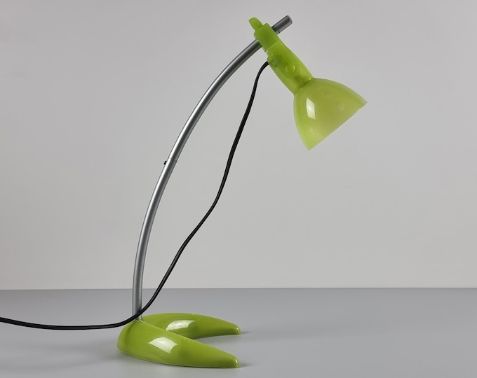 Contemporary Design - Vintage IKEA Morker Green Plastic Adjustable Desk Lamp - Designed By Knut & Marianne Hagberg, 2000s.