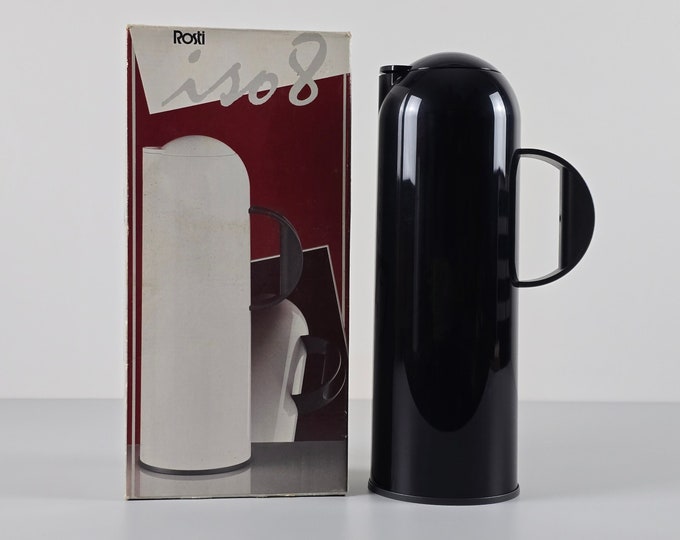 New In Box - Postmodern Design - Vintage ROSTI Iso 8 Formula Vacuum Flask - Hot Cold Thermal Carafe - Designed By Johan Weernink, 1987.