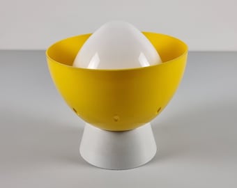 Space Age Design - Vintage HoSo HOFFMEISTER LEUCHTEN Plastic And Milk-Glass Ceiling And Wall Mushroom Light Fixture - W. Germany, 1970s.
