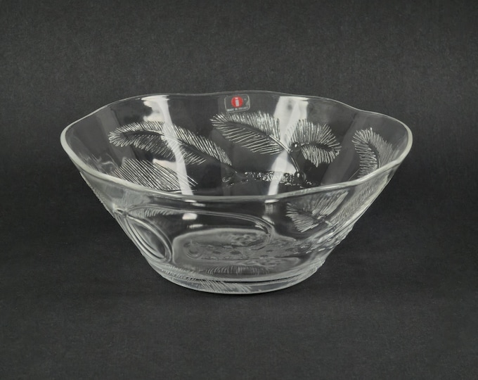 Vintage 1970s IITTALA "Pioni (Peony)" Glass Bowl By Oiva Toikka.