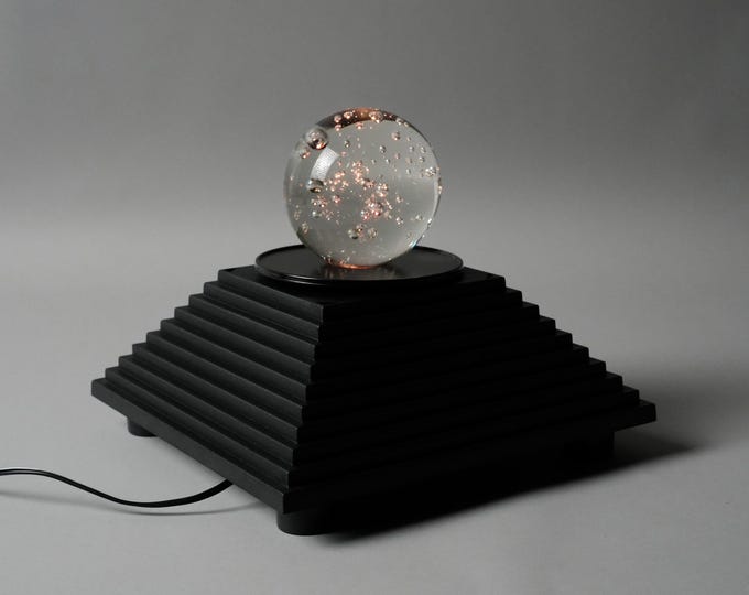 New in box 1990s 'Oriental Pearl' 3D rotating postmodern mood lamp.