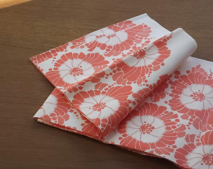 Vintage 1970s 'Duni' Swedish Paper 'Party & Everyday' Tablecloth • New Old Stock Flower Power Pattern.