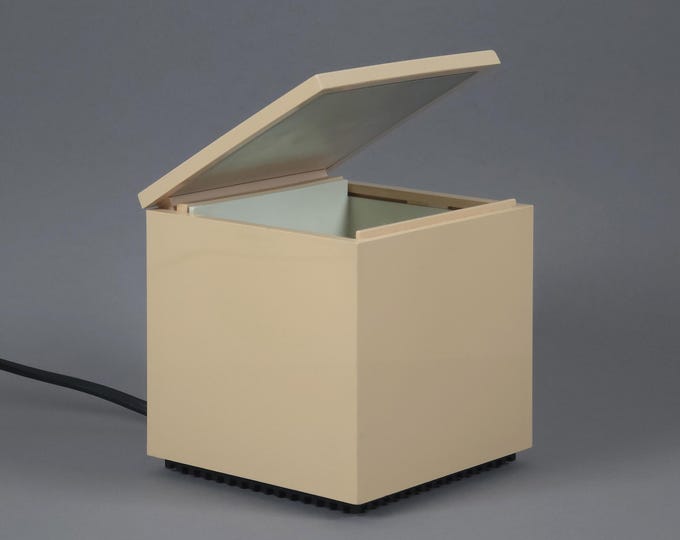 1970s Space Age Design Cini & Nils Cuboluce Lamp By OPI Design Milano • MoMA Collection.