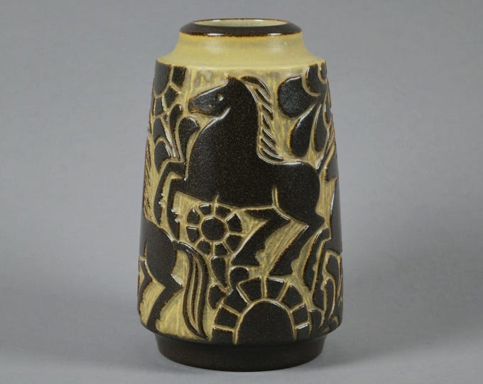 Vintage 1970s Michael Andersen & Son Bornholm Handmade Stoneware Vase By Marianne Starck.